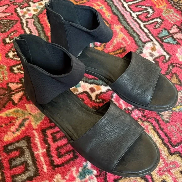 Eileen Fisher Black Open-Toe Sandals - Picture 2 of 7